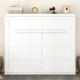 thumbnail image 2 of Euroco Wood Queen Size Murphy Wall Bed, White, 2 of 12