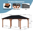 thumbnail image 4 of Modern Shade Tranquil Grove 12'x20’Hardtop Gazebo,Cedar Framed Pavilion with Galvanized Steel Roof,Permanent Patio Metal Gazebo for Outdoor Brown, 4 of 8