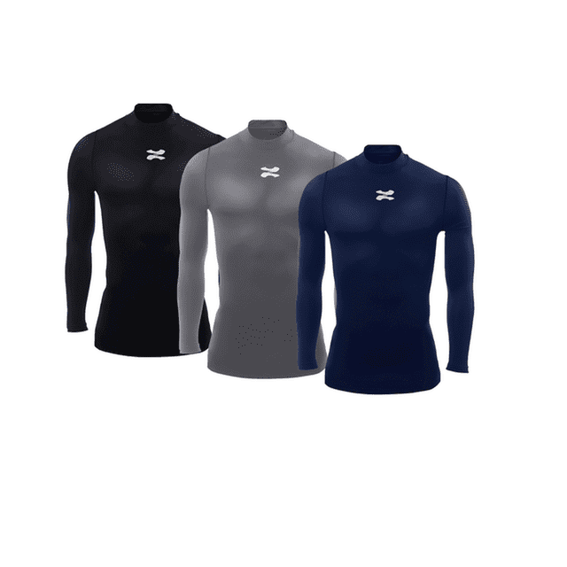 Playera Deportiva Manga Larga Unisex Licra de Compresion Comoda y Fresca Pack 3 multicolor CH ZAPARI Licra Deportiva
