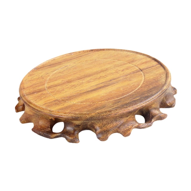 Base de madera retro para decoración del hogar, base estable para maceta de arcilla, soporte para flores de piedra 9cm