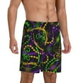 thumbnail image 2 of Wukai Neon Mardi Gras Men’s Short Pajama Pants With Pockets Soft Sleep Pj Shorts for Men-XX-Large, 2 of 6