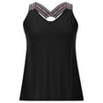 thumbnail image 5 of CYRBOKO Women's Backless Tank Tops, Vacation V-Neck Casual Sleeveless Spaghetti strap top Black Size 2XL, 5 of 8