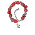 thumbnail image 2 of Delight Jewelry Silvertone Small Mustang - Mascot Red Paw Print Bead Bracelet, 7"+2", 2 of 4