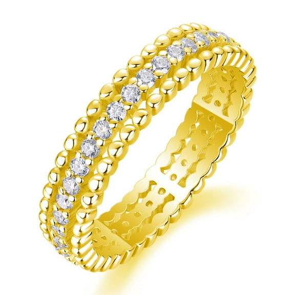 Exquisite Moissanite Eternity Rings Womens Round Cut D Color VVS1 S925 Sterling Silver Lab Created Diamond Wedding Bands Ideal Choice for Couple Parties Date Travel