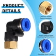 thumbnail image 3 of Uxcell 1/8" Push to Connect Fitting 5 Pack PT Female Thread 90 Degree Connect 8mm Tubing Elbow Adapter, 3 of 6