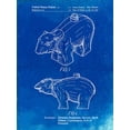 thumbnail image 2 of Borders, Cole 19x24 White Modern Wood Framed Museum Art Print Titled - PP933-Faded Blueprint Lego Polar Bear Poster, 2 of 4