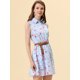 thumbnail image 2 of Vestido Sin Mangas Allegra K Día de San Patricio Con Cinturón Estampado Azul claro flores rosas S, 2 of 5