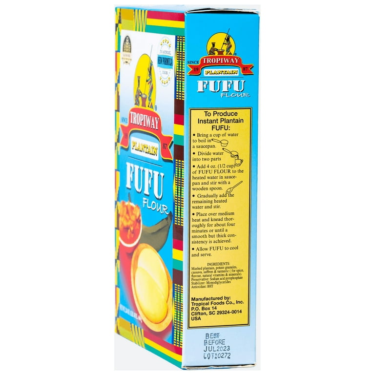 Tropiway Plantain Fufu, 680g Pack, Traditional Starchy African