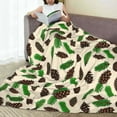 thumbnail image 4 of Upside Down Pinecone Idea Pattern Throw Blanket, Super Soft Anti-Pilling Flannel Bed Blankets, 50"x40", 4 of 8