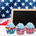 thumbnail image 6 of 6pcs Independence Day Cake Decorations Cupcake Wrappers Paper American Flag Cupcake Liners Decor For Usa Theme Party Supplies 4th Of July Decorations, 6 of 7