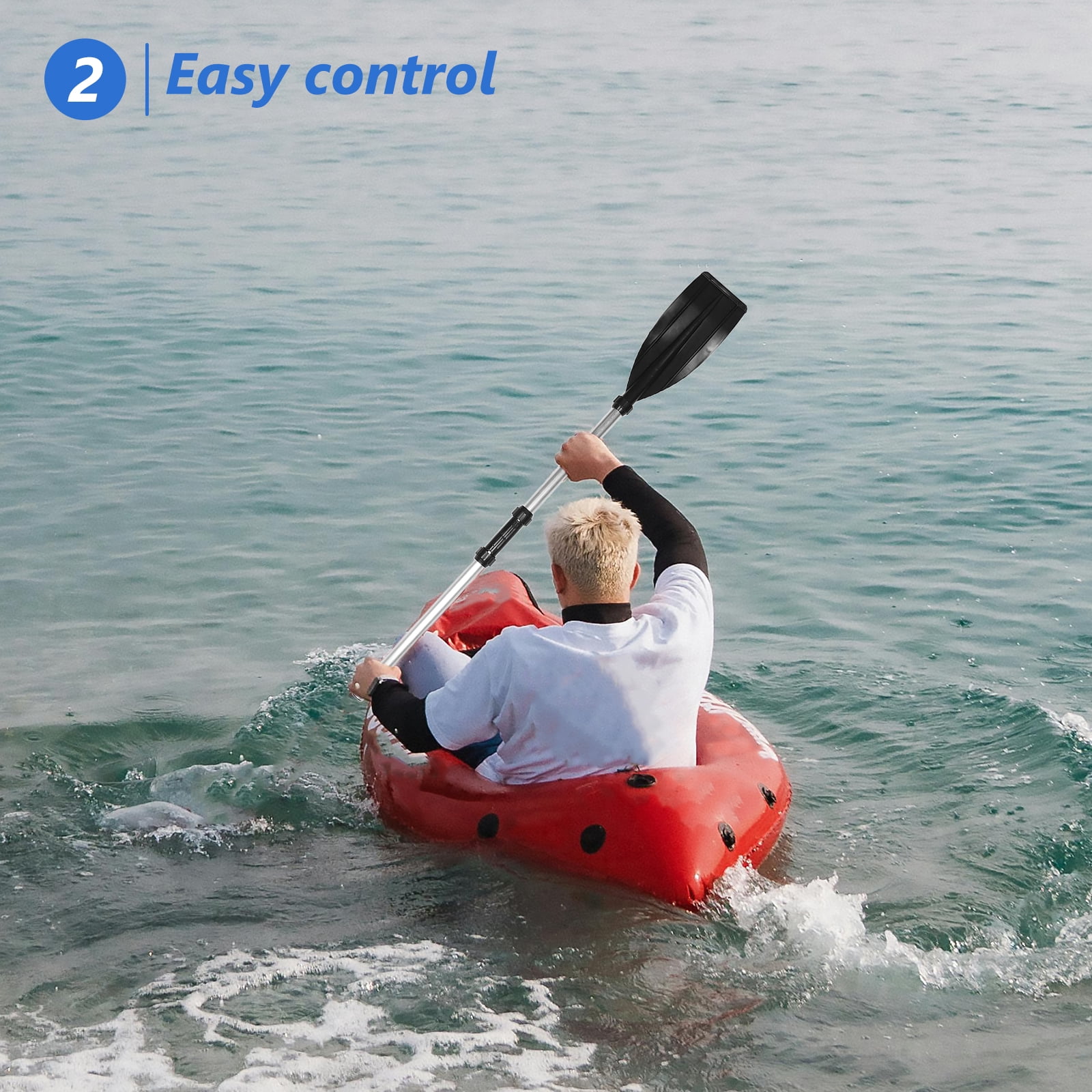 KAKOWELY Emergency Paddles for Boats Inflatable Boat Paddle Black 1 Set