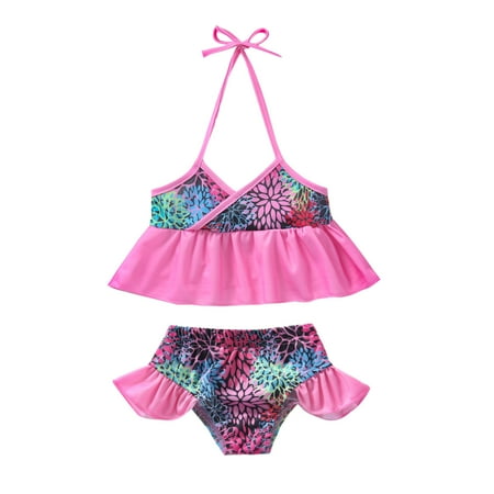

Toddler Kids Girls Sling Bikini Halter Leopard Print Top Shorts Sets Swimwear Swimsuit Summer Beach Outfit Two Pieces Bathing Suits