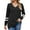 Black, variant on Oalirro Womens Tops V Neck Long Sleeve Casual Color Block Top