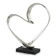 thumbnail image 2 of 4" x 14" x 15.5" Raw Silver & Black - Heart Sculpture on Base, 2 of 2
