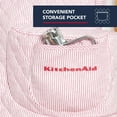 thumbnail image 5 of KITCHENAID Fitted Tilt-Head Ticking Stripe Stand Mixer Cover with Storage Pocket, Quilted 100% Cotton, Hibiscus Pink, 14.4"x18"x10", 5 of 10