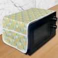 thumbnail image 1 of Floral Microwave Oven Cover, Graphic Images of Flower Bouquets with Striped Leaves, Water Resistant Organizer with Pockets for Kitchen, 36" x 12", Yellow Blue, by Ambesonne, 1 of 4