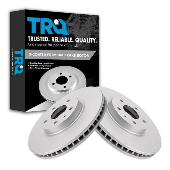 TRQ Front Brake Rotors Set Vented Premium G-Coated Fits Select 2013-2020 Ford Fusion 2013-2016 Lincoln MKZ