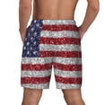 thumbnail image 4 of Uemuo America Flag Glitter Pattern Mens Swim Trunks Quick Dry Board Shorts with Mesh Lining, Stretch Beach Shorts Quick Dry No-Chafing Board Shorts-X-Large, 4 of 8