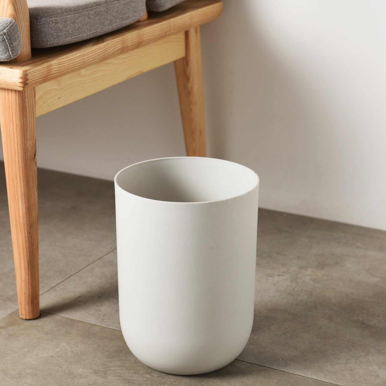 Qholemyo Round Thickened Large Capacity Trash Can Bathroom Living Room Indoor Kitchen Waste Bin Bathroom Trash Can Small Trash Can