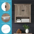 thumbnail image 6 of RiverRidge Hayward 2-Door Bathroom Medicine Cabinet Wall Shelf Storage - Light Woodgrain, 6 of 9