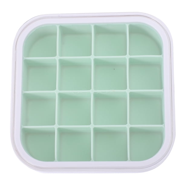 16 Grid Silicone Hielo Cubo Molde Bebida Bebida Cubo de hielo Molde de fundición con tapa