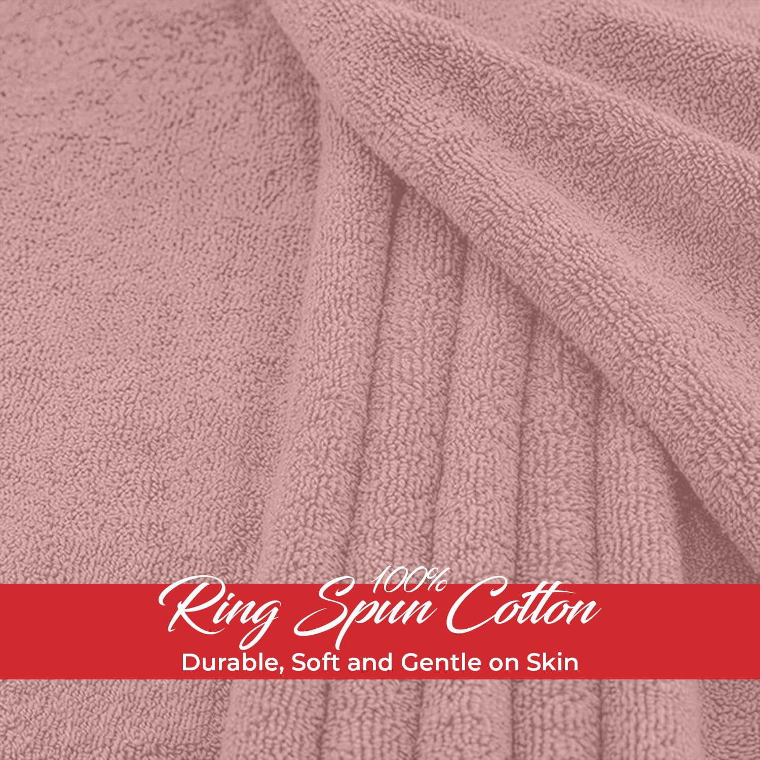 RIVERSIDE Oversized Bath Sheet 1 Pack 40x80 Soft Cotton Absorbent Towel 600 GSM - Dusky Pink