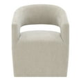 thumbnail image 3 of Furniture of America Arize Modern Fabric Barel Back Accent Chair with Casters, Taupe, 3 of 13