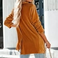 thumbnail image 3 of IROINNID Women's Casual Mid-Length Coat Solid Color Open Front Long Sleeve Outwear, Gold, 3 of 7