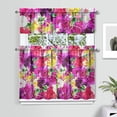 thumbnail image 2 of Pioneer Kitchen Curtains and Valance Set 36 Inch Tier Flower Power 3 Pieces Set Dining Room Small Curtain Drapes Cafe Curtains Valance for Home Decor Rod Pocket, 2 of 6