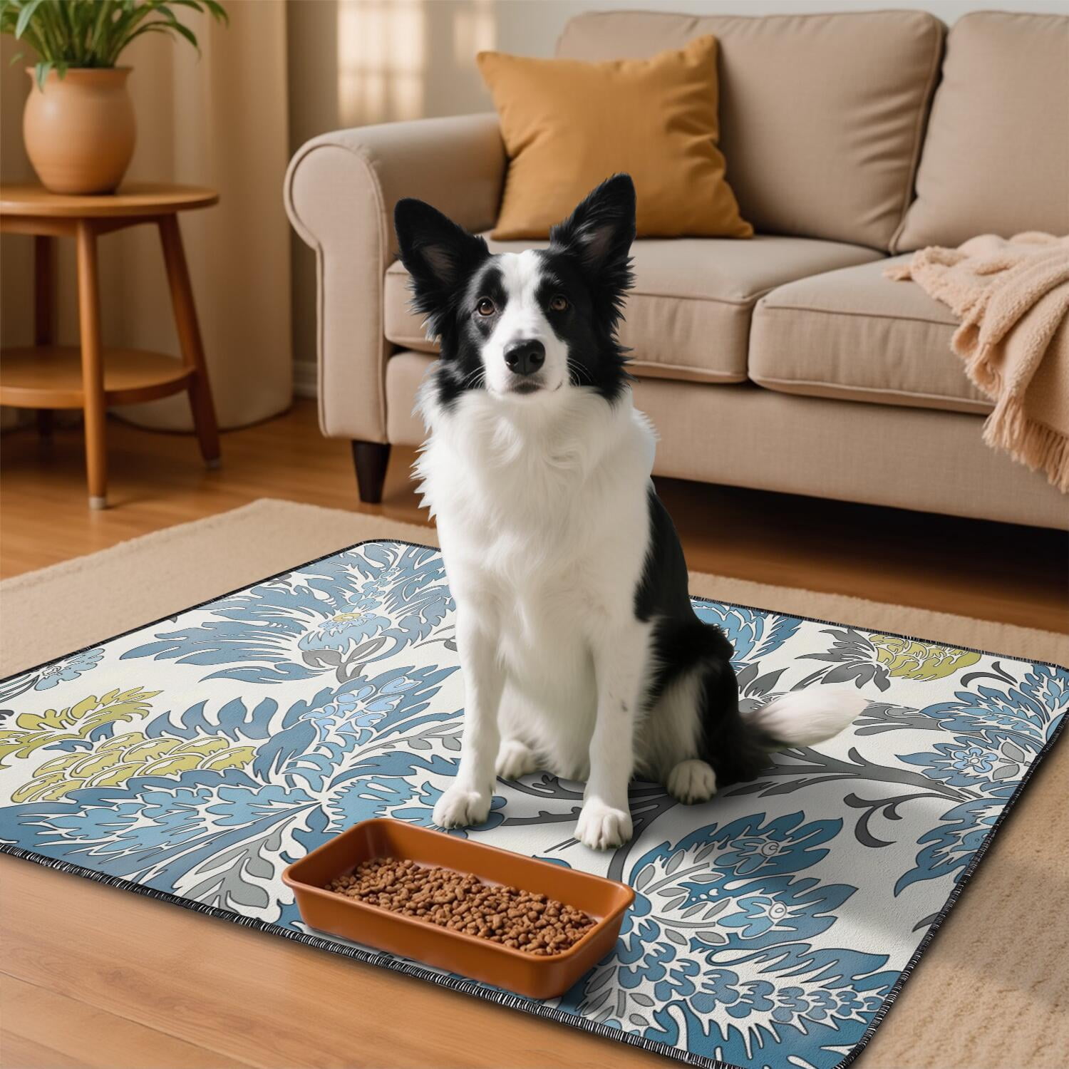 Medium Floral Print Washable Puppy Pads 2-Count, 24x35 Inch Reusable Dog Potty Mats, Highly Absorbent Training Pads for Indoor Crate and Floor Use