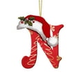 thumbnail image 2 of 26 Pcs Personalized Christmas Letter Ornaments - 3.15 inch Acrylic DIY Alphabet Pendant with Santa Hat, Christmas Tree Hanging Decor for Xmas Home Decoration, 2 of 6