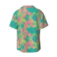 thumbnail image 2 of Xecao offers the Colorful Palm Leaves for Men's Casual Short-sleeved Shirt, a button-up collared shirt with a pocket, perfect for beach vacations and yacht travel in the 3X-Large size., 2 of 7