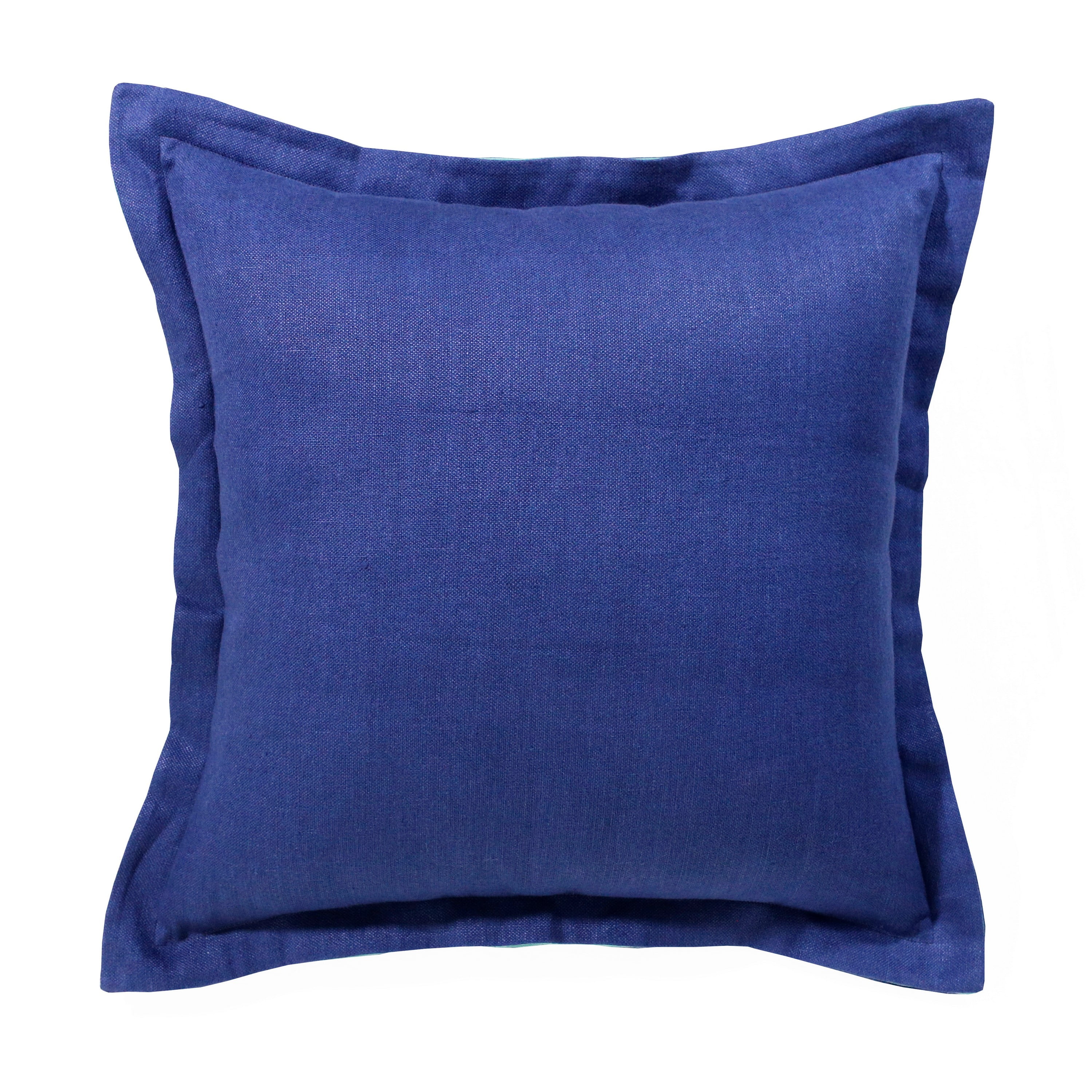 Harlow Hill Faye 20" x 20" Solid Linen Adult Decorative Feather Filled Pillow, Navy