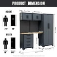 thumbnail image 3 of HPDMC Garage Storage Cabinet System 7-Pcs Workshop Set Metal Garage Cabinets System with Steel Cabinet Drawers, Workbench, Pegboard for Garage Tool Organization, 3 of 17