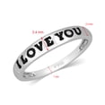 thumbnail image 3 of CARATS FOR YOU 3.4mm x 2.5mm 950 Platinum I Love You Ring Special Edition Premium Gift For Valentine, Ring Size-8, 3 of 6