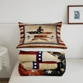 thumbnail image 4 of Erosebridal King Size Bedding Set American Flag Comforter,USA Federations Stars and Stripes Bedding Comforter Sets Retro Wooden Plank Style Quilted Duvet Set Indepedence Day of Freedom Bed Set, 4 of 6