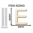 thumbnail image 2 of Unfinished Wood Arial Letter E Shape - Craft - up to 46" DIY 42" / 1/2", 2 of 3