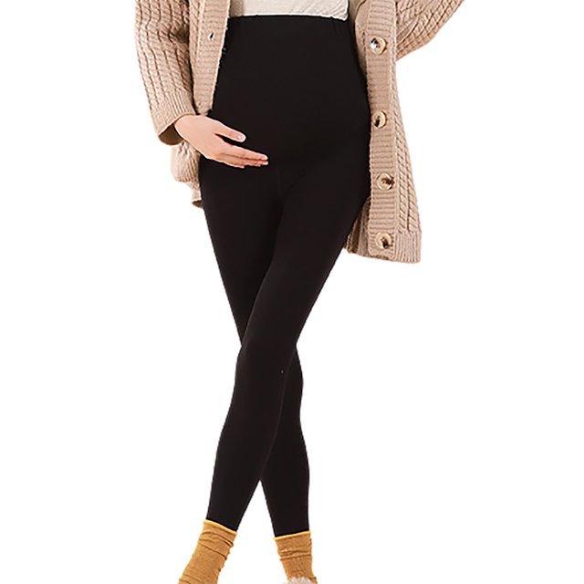 ShomPort Maternity Winter Warm Fleece Lined Stirrup Leggings Thick Thermal Tights Pants High Waisted Yoga Pants Cold Weather