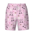 thumbnail image 4 of Lsque Mens Swim Trunks Rabbit Face Pattern - Bathing Suit Compression Liner - Beach Swim Shorts Swimwear - (S-3XL) - Stretch Quick Dry -XX-Large, 4 of 9