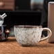 thumbnail image 5 of Taza de Café Raku Blanca, Diseño Vintage con Patrones para Lattes y Desayuno, 5 of 6