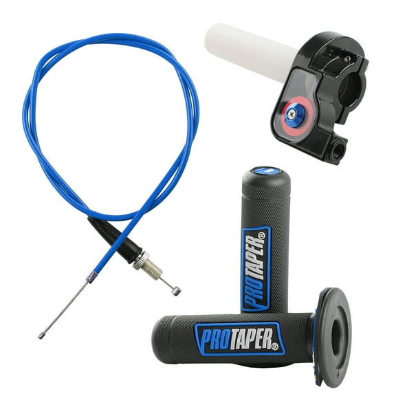 Universal Motorcycle Handlebar Grips, 7/8" 22mm Twist Throttle Grips Set Cable for Mountain Motor Dirt Pit Bike