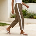 thumbnail image 7 of GUACER No Boundarie Women's Cropped Pants Casual Drawstring Straight Leg Pants with Boho Crochet Lace Side Stripe Summer Trousers, 7 of 7
