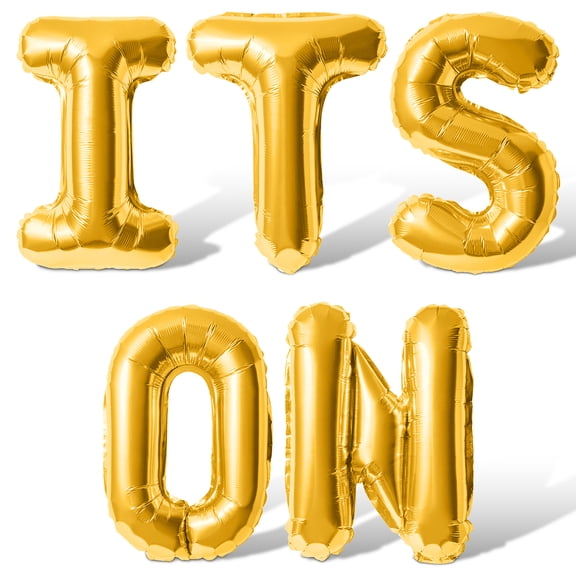 Letter Balloons - ITS ON 16" Inch Alphabet Letters Foil Mylar Balloon Birthday Party Banner (Gold)