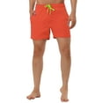 thumbnail image 1 of Pantalones cortos de verano para hombres INSPIRE CHIC para el Día del Padre, pantalones cortos de playa sólidos con forro de malla y cintura con cordón, 32 naranja, 1 of 7
