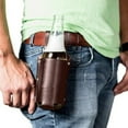 thumbnail image 4 of COM1950s Pu Leather Waist-Mounted Beer Sleeve - Hands-Free Bottle & Can Holder for Outdoor,Camping,Hiking (Black/Coffee), 4 of 7