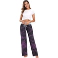 thumbnail image 6 of Women Pajama Pants Lounge Pants Long Stretch Comfy Sleepwear Purple Black Snake Skin Print, 6 of 7