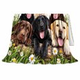 thumbnail image 2 of Cheerful Labrador Retriever Family Garden Playful Lifelike, Playful Pet Portrait Pattern, Warm Flannel Blanket for Living Room and Bedroom, Dog Moms person's Day Gift, Pet Lover Home Decor, 2 of 9