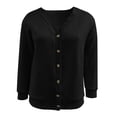 thumbnail image 5 of YGJTJYD Women's Quilted V Neck Button Down Cardigan Long Sleeve Lightweight Casual Winter Layering Jacket, 5 of 10