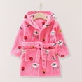 thumbnail image 2 of TAIAOJING Kids Boys Girls Hooded Bathrobe Cartoon Toddlers Hooded Robe Soft Flannel Bathrobes Pajamas Robe 6-7 Years, 2 of 3