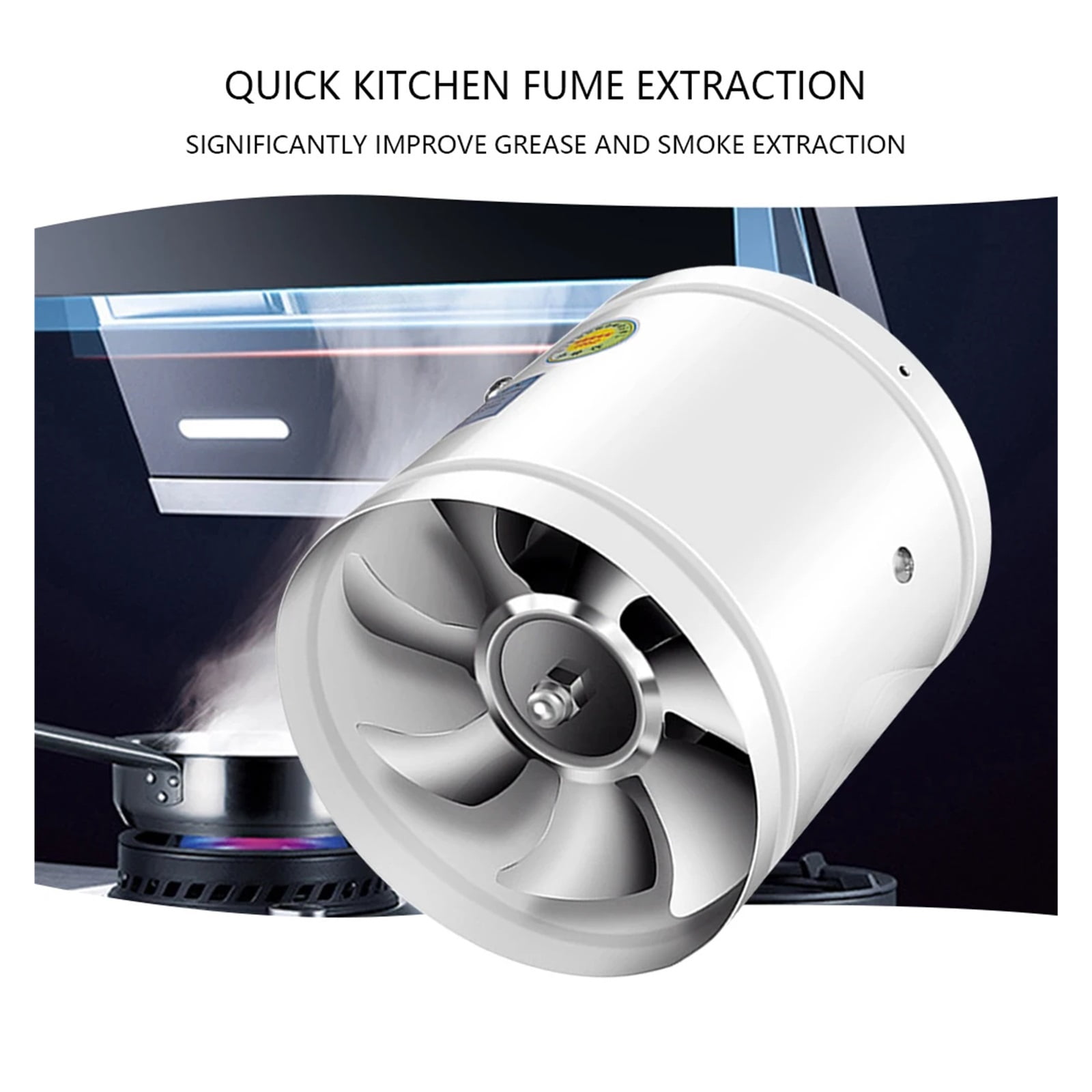 4/6/7/8 Inch Metal Pipe Duct Fan Air Ventilator Low Noise Ventilation Exhaust Fan For Restaurants Kitchens Supermarkets And More ,Energy-Efficient